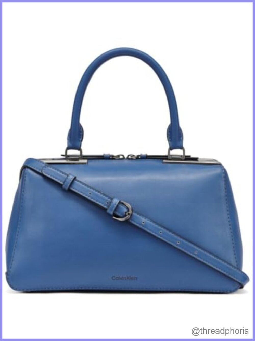 Calvin Klein Lori Top Zip Satchel Vegan Leather Handbag
